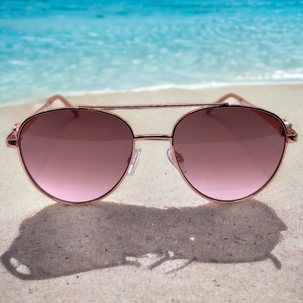 Rose Gold Aviators Tan to Pink Variated Lenses